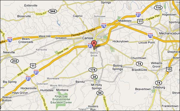 Map for Directions to Holly Pike Animal Hospital